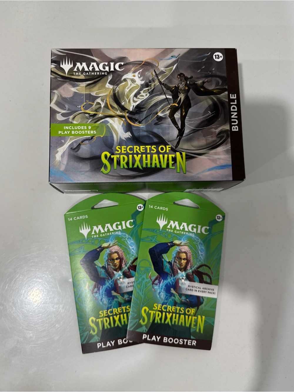 Magic The Gathering Secrets of Strixhaven Bundle & 2 play sleeve-Factory Sealed